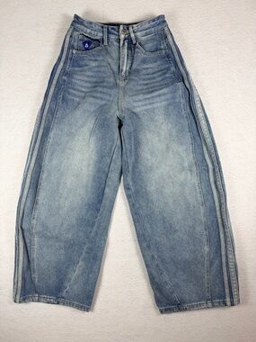 Aelfric Eden Med Blue Distressed Barrel Jeans Sz 26